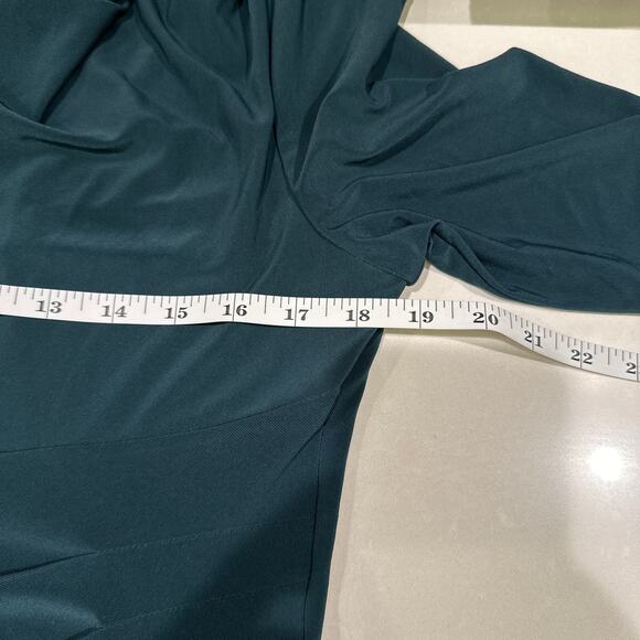 Lauren Ralph Lauren Women's Sz: 12 Woodland Green Cowl Neck Ruched Sheath Dress - Picture 11 of 12
